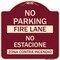Signmission No Parking Fire Lane No Estacione Zona Contra Incendio Heavy-Gauge Alum, 18" x 18", BU-1818-23729 A-DES-BU-1818-23729 - alternate 1
